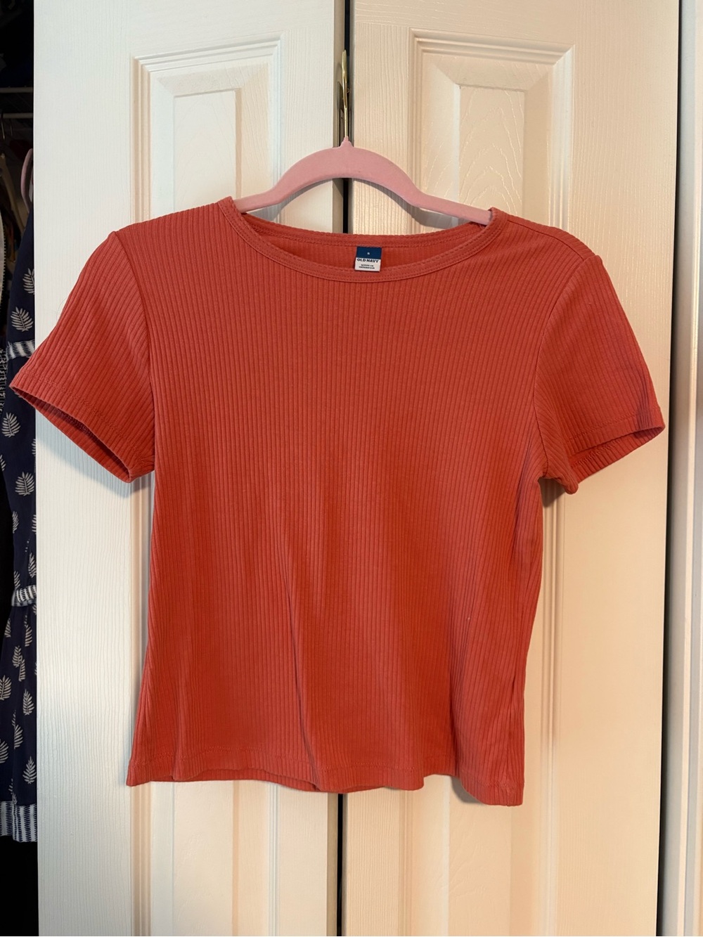 Old Navy Ribbed Short-Sleeve Tee - Coral Red